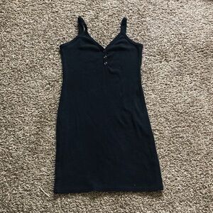 Heart & Hips Black Ribbed Tank Dress